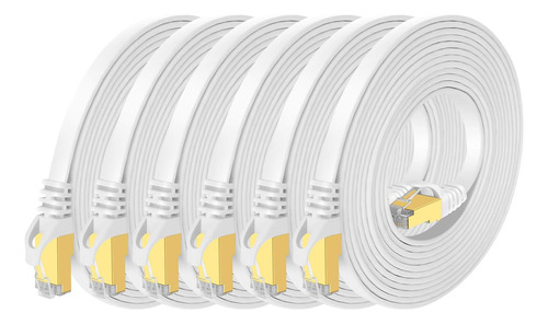 Cable Ethernet Cat 7 De 10 Pies, Paquete De 6 Cables De Cone