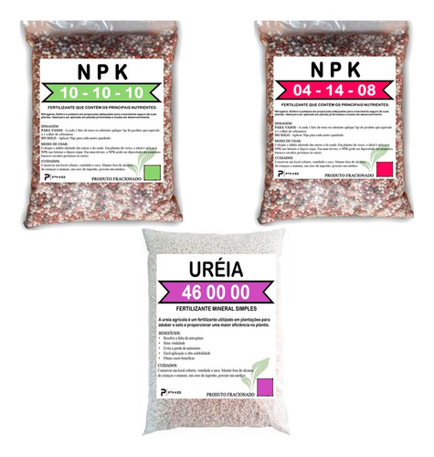 Kit Fertilizante Npk 10.10.10 | 04.14.08 E Ureia Agrícola.