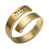 Anillo De Oro 18k Con Nombre Divino Yhwh