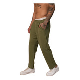 Pantalon Pinzado Hombre Algodon Comodo Jogging Verde Bardo