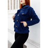 Chaqueta Teddy Con Boton Forrada Con Polar