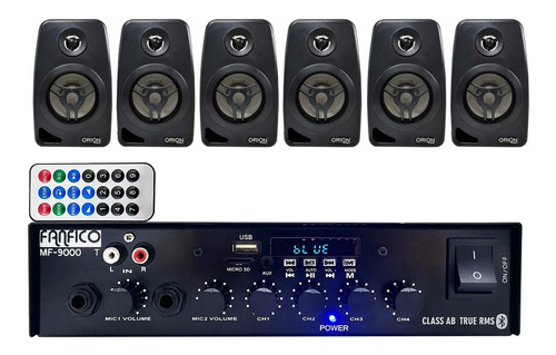 8 Falantes Caixa De Som Amplificador Mf-9000 500w Bluetooth 
