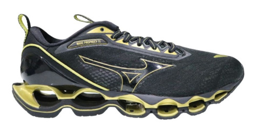 Tenis  Mizuno Masculino Wave Prophecy 11m Preto Dourado