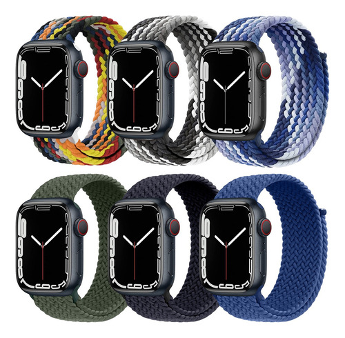 6 Correa Bucle Tejido Para Apple Watch Iwatch 9 8 7 Se Ultra