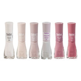 Kit Esmalte Dailus 6 Cores Branco Nude Rosa Queridinhos