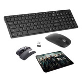 Teclado Pc Notebook Mouse Sem Fio Quick Answer + Mouse Pad