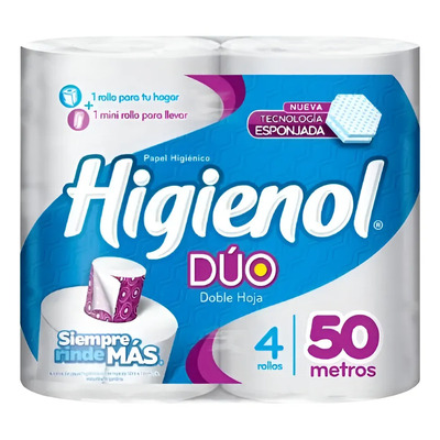 Papel Higienico Doble Hoja Con Yapa Higienol 4x50m