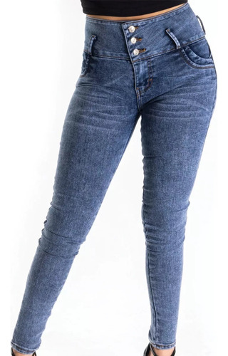 Jeans Pantalon Mezclilla Dama Mujer Strech Skinny Levanta 