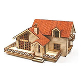 Desktop Wooden Model Kit Garden House B With A Large Lof