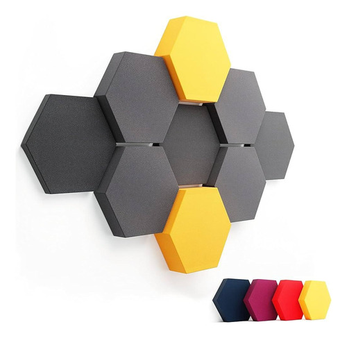 Hexagonos Acusticos 40 Cm De Diametro, 3 Espesores Pack X10