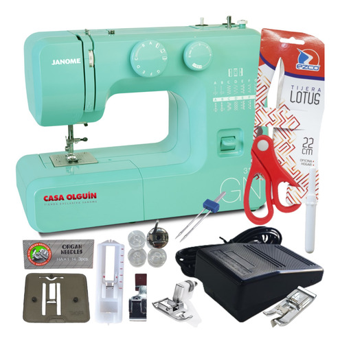 Janome 3112 Green + Pie D Falso Overlock  La Más Vendida!!! 