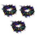 Pack X3 Luces Led Navidad Guirnalda Arbol Navidad 200led 13m