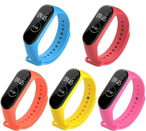 Pulseira De Silicone Para Mi Band 3 E 4 - Kit Com 5 Envio Ja