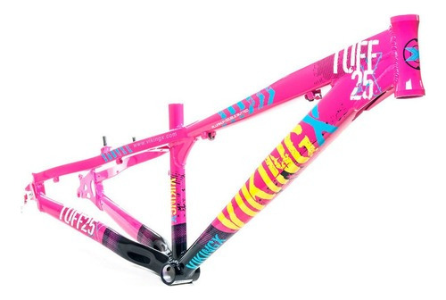 Quadro Alumínio Aro 26 Vikingx Bike Tuff X-25 Cor Rosa/azul