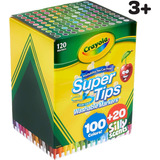 Crayola 100 Super Tips + 20 Silly Scents 120 Plumones Import