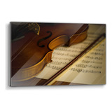 Cuadro De Acrílico Violin Y Notas 60x90cm