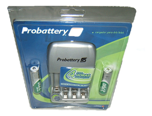 Cargador Pilas Probattery Rapido Con 2 Pilas Aa / 2700mah