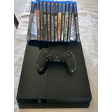 Console Ps4 Usado - 500gb + Hd Externo De 500gb + 2 Controles(precisa De Reparo) + 10 Jogos 