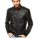 Jaqueta Courino Masculina Moda Motoqueiro Motociclista Punk