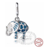 Charm 100% Plata Elefante Azul Noche Compatible Pandora Dije