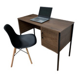 Escritorio High Madera Oscura + Silla Eames