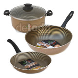 Set Cocina Cacerola Sarten Wok Antiadherente Jovifel Corcega