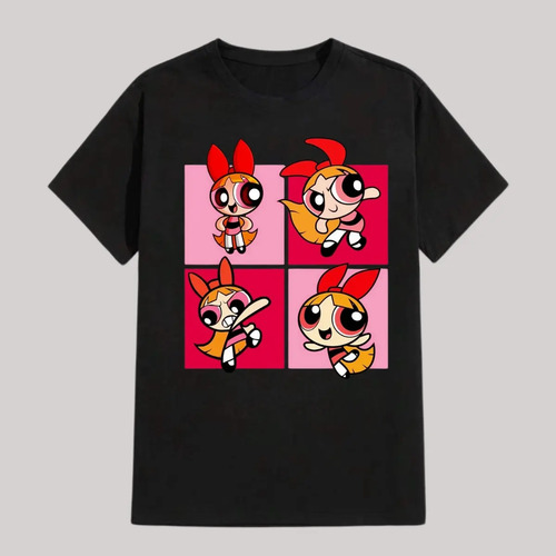 Playeras Negra Chicas Súper Poderosas Beyota Bombón Burbuja