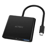 Adaptador 3 En 1 Usb-c Acteck Ah445