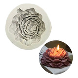 Molde Silicona Vela Flor Rosa Peonia Circulo Gris