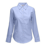 Camisa Oxford Azul Dama De Trabajo
