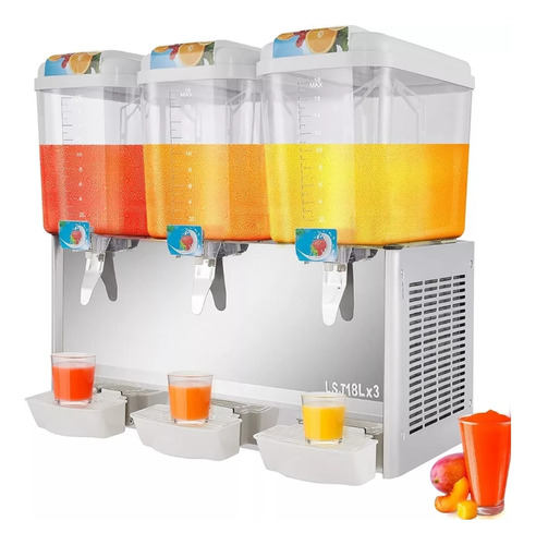 Dispensador Jugo Bebidas Frías Comercial 18 L X 3 Tanques 