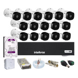 Kit 16 Cameras Intelbras, Dvr 16ch Mhdx 1016, 2 Tb Purple