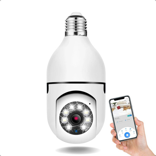 Camera Wifi Lampada Ip 360 Segurança Full Hd Visão Noturna 