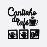 Kit Quadro Decorativo Cantinho Do Café 4 Pç Mdf Preto Oferta