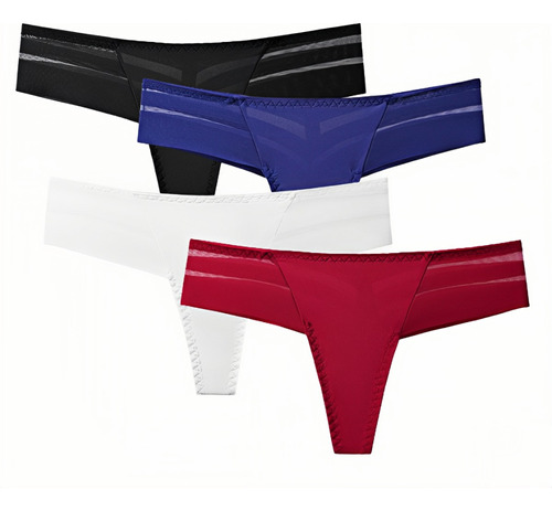 4pcs Calzones Tangas Sexys Pantaletas Bragas Para Mujer