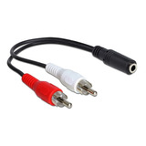 Cable Adaptador Audio 2 Rca Macho A Jack 3.5 Hembra Sonido