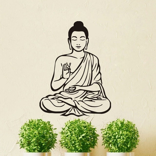 Adesivo De Parede Meditação Buda Zen Spa Decoração