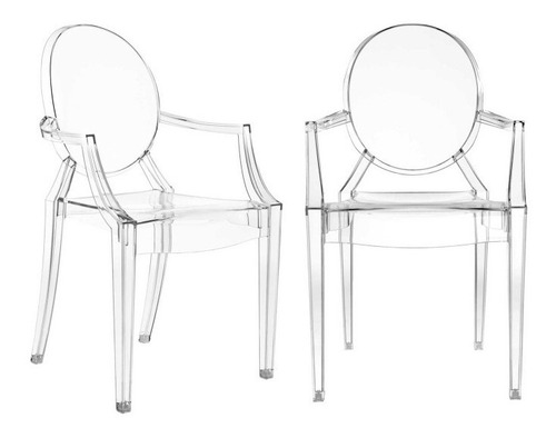 Silla Sillon Ghost Transparente Estilo Luis Xv- Alto Impacto