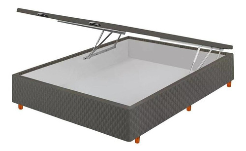 Base Box Baú Para Cama Casal 138x44cm Suede Cristalflex