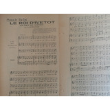 Partitura Antigua El Rey De Iveot / P.j. De Beranger 1920