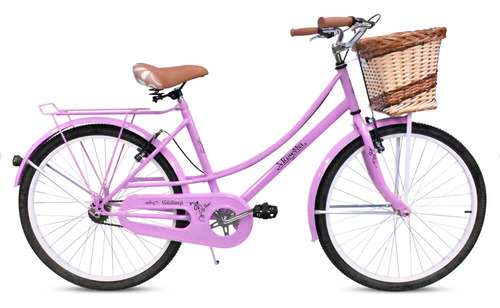 Bicicleta Urbano Femenina Musetta Vintage. R24 1v Frenos V-brakes Color Rosa Con Pie De Apoyo  