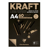 Bloco Desenho Papel Kraft Clairefontaine Preto/marrom A4 90g