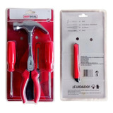 Kit Herramientas Martillo 2 Destornilladores Pinza  Cutter  