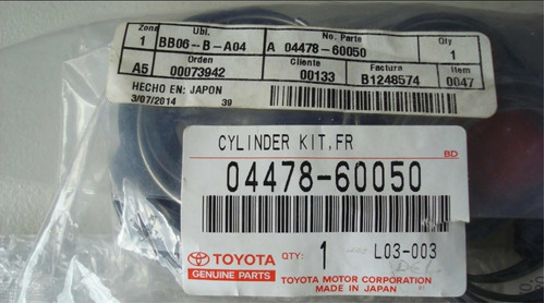 Kit De Caliper Toyota Prado Hilux Kavak Fortuner 1gr 4.0 Foto 5