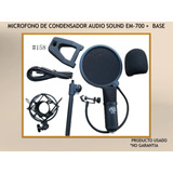 Microfono De Condensador Audio Sound Em-700+base 