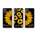 Funda Galaxy Girasoles Sunflowers Personalizado Con Nombre