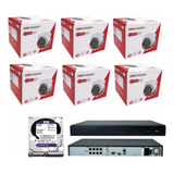 Nvr 08 Canais Hikvision + 06 Dome Ip C/ Áudio + Hd 2teras