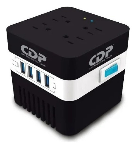 Regulador 4 Contactos Cdp Ru-avr 604 600va Color Negro