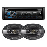 Toca Cd Pioneer Deh-s4280bt Spotify + 02 Falantes 6x9 Tampão