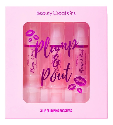 Set 3 Plump & Pout Lip Gloss Voluminizador Beauty Creations 